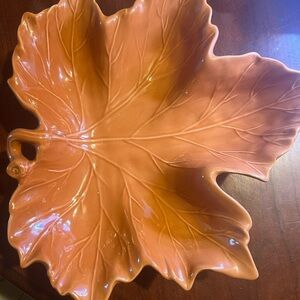 Lily creek pottery rust maple leaf bowl